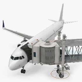 Airport Jetway Passenger Bridge with Aircraft 3D model